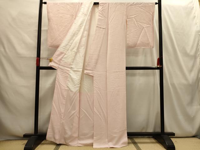 平和屋着物■上質な色無地 雪芝地紋 洗柿色 正絹 逸品 AABI4202sx