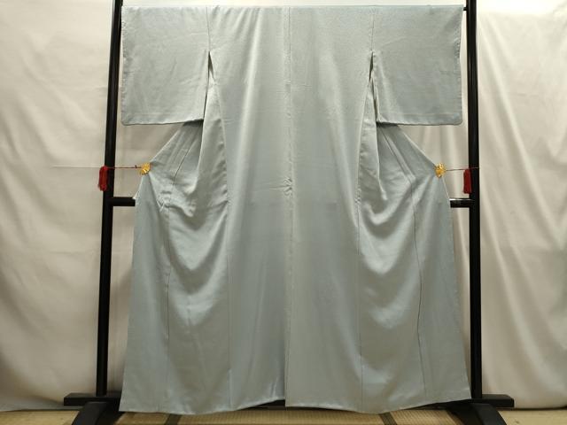 平和屋着物■上質な色無地 菊地紋 秘色色 正絹 逸品 AABI4205sx