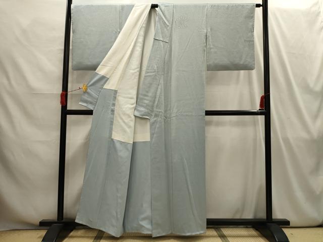 平和屋着物■上質な色無地 菊地紋 秘色色 正絹 逸品 AABI4205sx