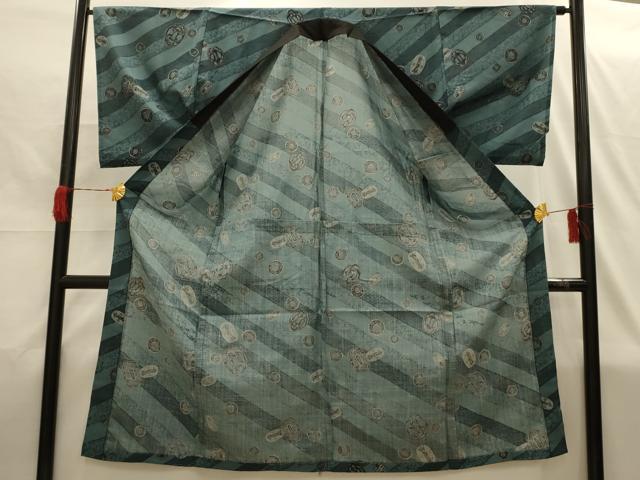 平和屋着物■男性 長襦袢 単衣 鍔 古銭 AABI4230sx