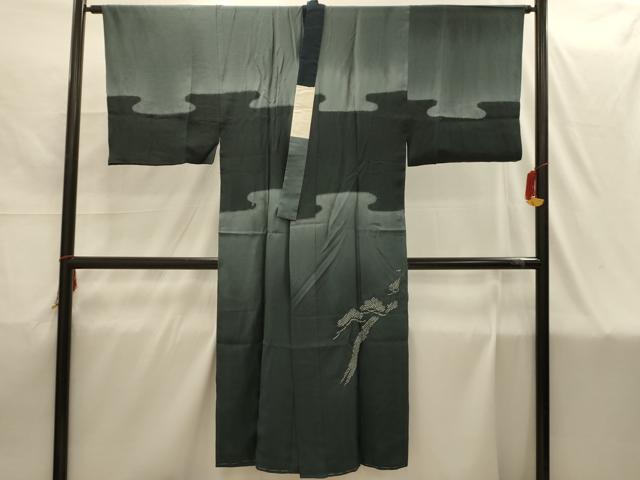 平和屋着物■男性 長襦袢 袷 絞り 松 正絹 逸品 AABI4231sx