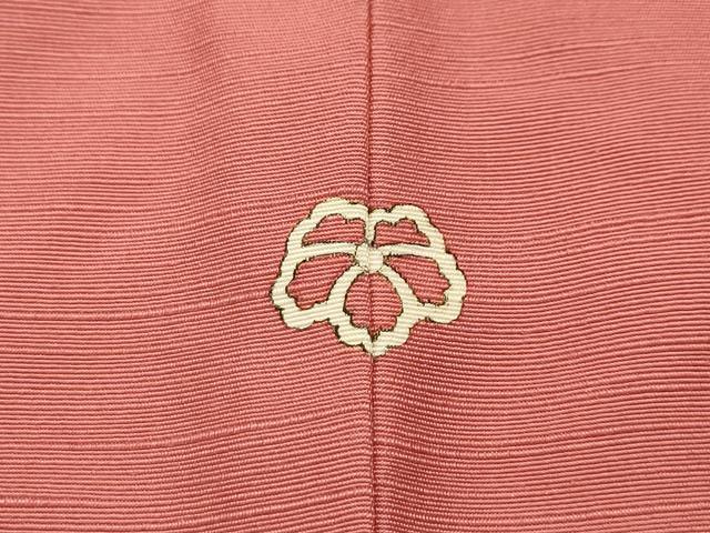 平和屋着物■上質な紬 色無地 真赭色 正絹 逸品 AABI4233sx