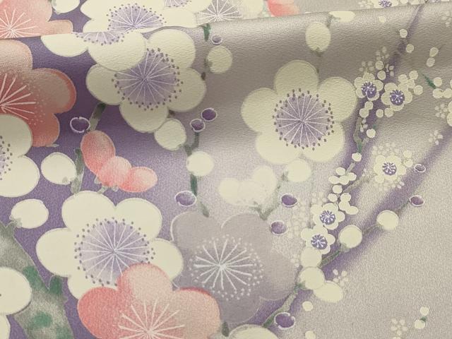 平和屋着物■上質な小紋 紅白梅 正絹 逸品 AABI4254sx