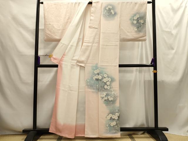 平和屋着物■訪問着 作家物 草花文 暈し染め 銀彩 正絹 逸品 AABI4256sx