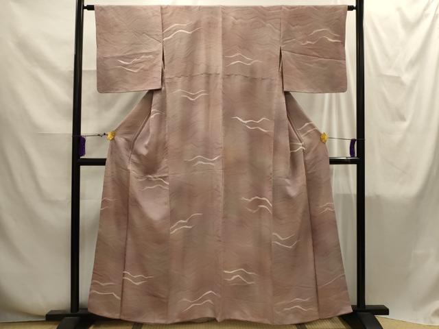 平和屋着物■上質な小紋 流水文 地紋起こし 暈し染め 正絹 逸品 AABI4260sx