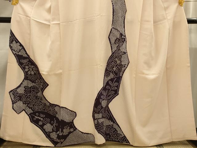 平和屋着物■訪問着 絞り 草花文 正絹 逸品 AABI4277sx