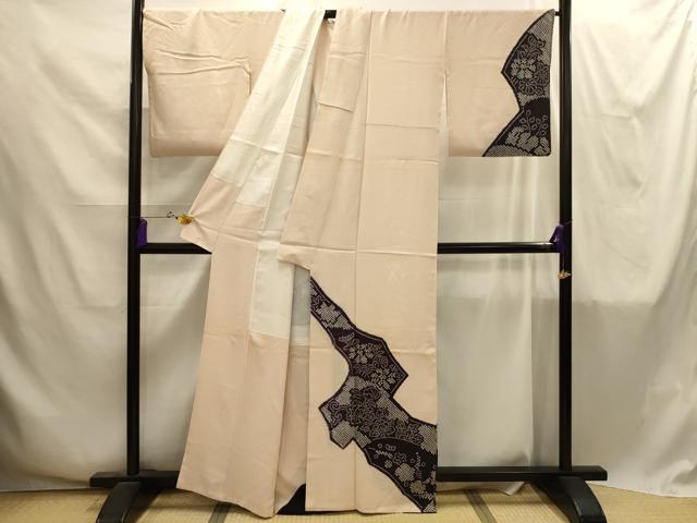 平和屋着物■訪問着 絞り 草花文 正絹 逸品 AABI4277sx