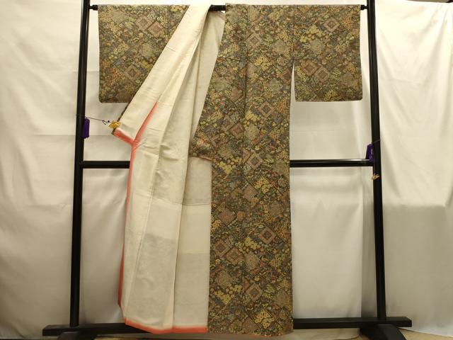 平和屋着物■上質な小紋 花鳥舞蝶文 正絹 逸品 AABI4293sx