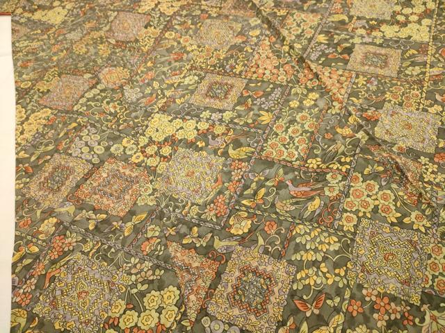 平和屋着物■上質な小紋 花鳥舞蝶文 正絹 逸品 AABI4293sx