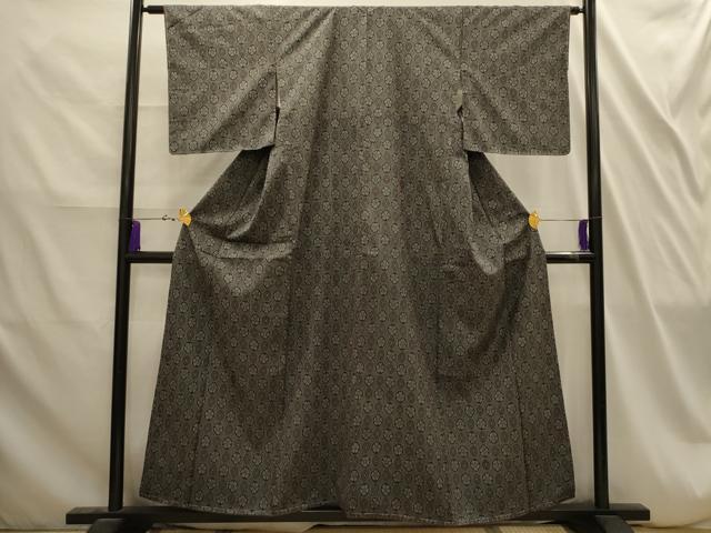 平和屋着物■上質な紬 亀甲花文 正絹 逸品 AABI4299sx