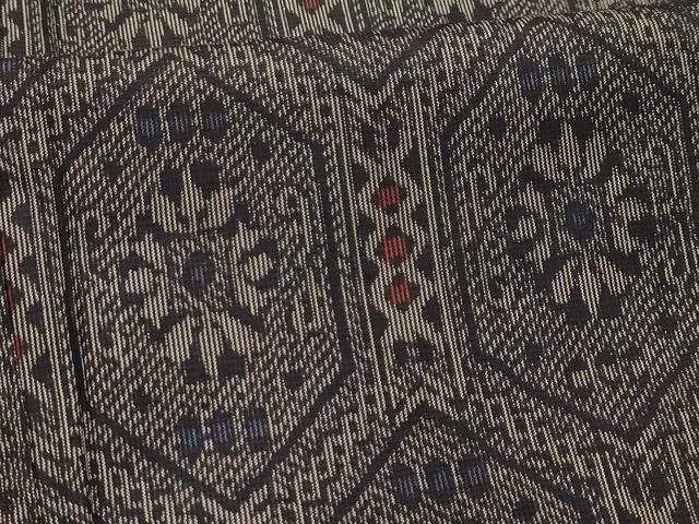 平和屋着物■上質な紬 亀甲花文 正絹 逸品 AABI4301sx
