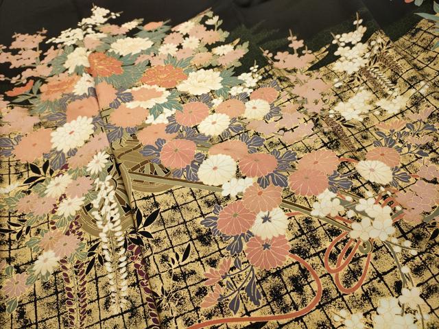 平和屋着物■豪華黒留袖 駒刺繍 花車文 金彩 正絹 逸品 AABI4313sx