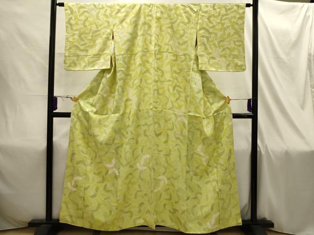 平和屋着物■上質な小紋 地紋起こし 舞葉文 正絹 逸品 AABI4328sx