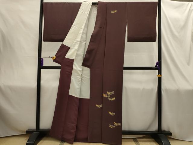 平和屋着物■訪問着 刺繍 松葉文 金糸 金彩 正絹 逸品 AABI4336sx