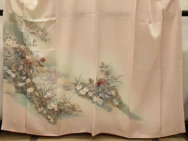 平和屋着物■訪問着 流水花文 暈し染め 金銀彩 正絹 逸品 AABI4337sx