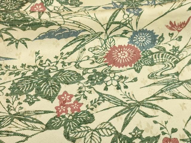平和屋着物■上質な小紋 型染め 流水草花文 正絹 逸品 AABI4339sx