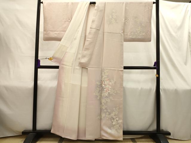 平和屋着物■訪問着 駒刺繍 源氏車花文 暈し染め 正絹 逸品 AABI4340sx