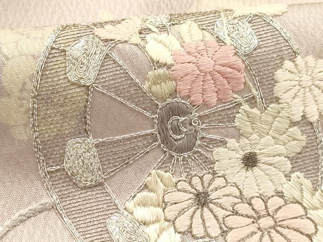 平和屋着物■訪問着 駒刺繍 源氏車花文 暈し染め 正絹 逸品 AABI4340sx
