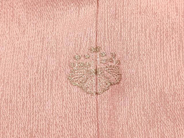 平和屋着物■上質な色無地 立波地紋 珊瑚色 正絹 逸品 AABI4351sx