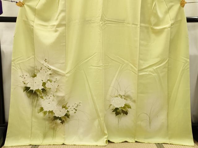 平和屋着物■訪問着 手描き 草花文 暈し染め 金彩 正絹 逸品 AABI4355sx