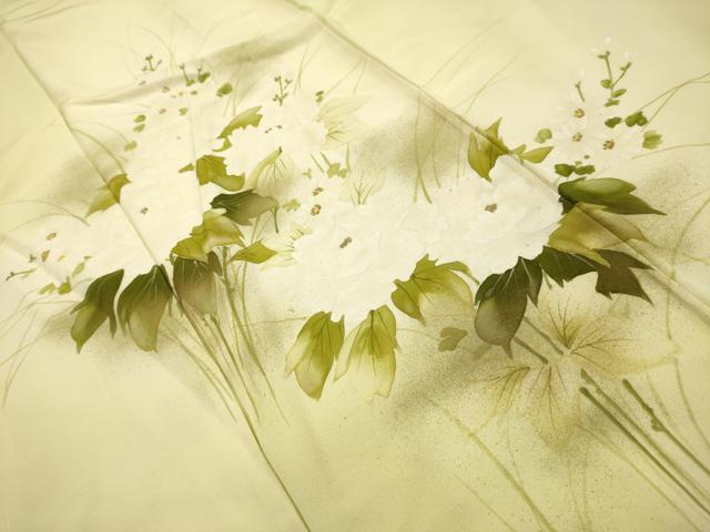 平和屋着物■訪問着 手描き 草花文 暈し染め 金彩 正絹 逸品 AABI4355sx