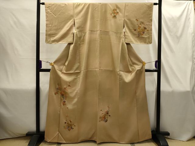平和屋着物■訪問着 駒刺繍 草花文 暈し染め 金彩 正絹 逸品 AABI4360sx