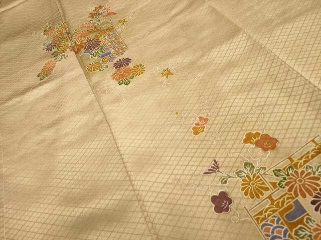 平和屋着物■訪問着 駒刺繍 草花文 暈し染め 金彩 正絹 逸品 AABI4360sx