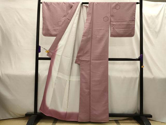 平和屋着物■上質な色無地 亀甲地紋 虹色 正絹 逸品 未使用 AABI4361sx