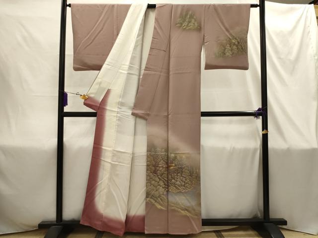 平和屋着物■訪問着 風景文 暈し染め 金銀彩 正絹 逸品 AABI4364sx