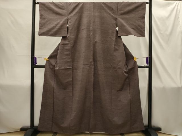 平和屋着物■上質な色無地 霞地紋 煤竹色 正絹 逸品 AABI4369sx