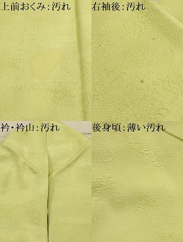 平和屋着物■上質な色無地 紋意匠 枯草色 三越扱い 正絹 逸品 AABI4371sx