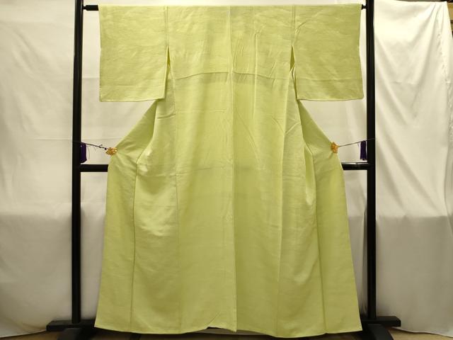 平和屋着物■上質な色無地 紋意匠 枯草色 三越扱い 正絹 逸品 AABI4371sx