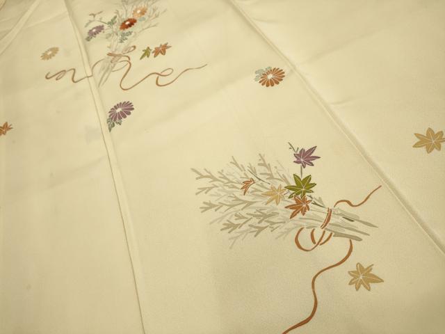 平和屋着物■訪問着 刺繍 花束文 正絹 逸品 AABI4377sx