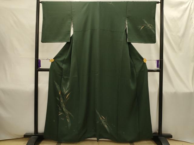 平和屋着物■訪問着 刺繍 笹竹文 金彩 正絹 逸品 AABI4379sx