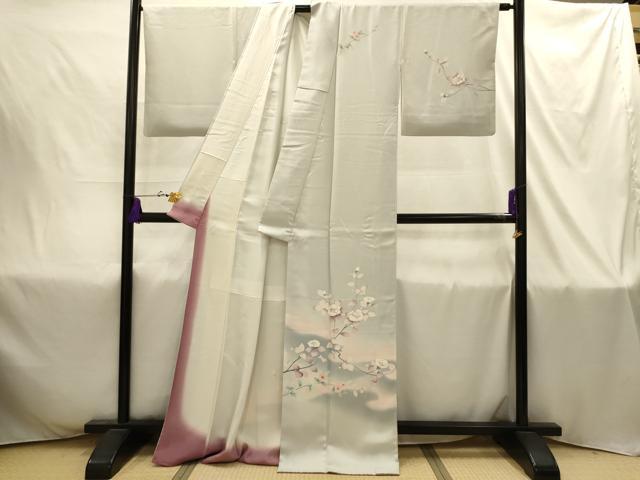 平和屋着物■訪問着 枝花文 暈し染め 正絹 逸品 AABI4386sx