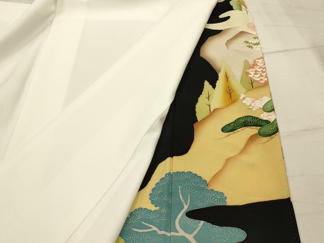 平和屋着物■豪華黒留袖 作家物 松竹梅風景文 暈し染め 正絹 逸品 AABI4391sx
