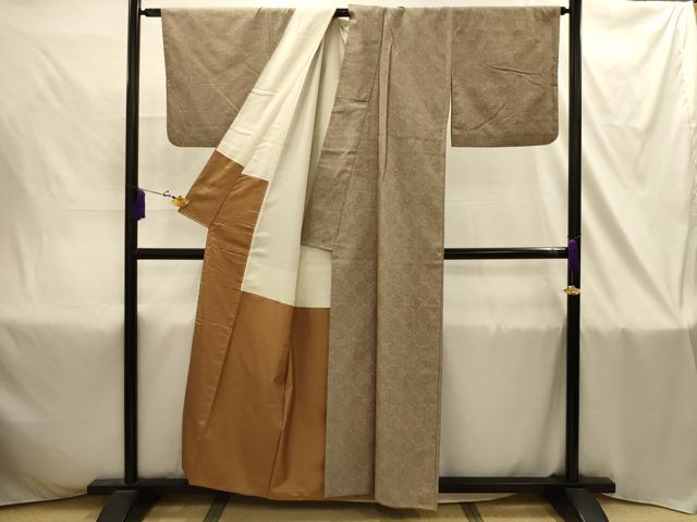 平和屋着物■上質な紬 市松文様 正絹 逸品 AABI4398sx