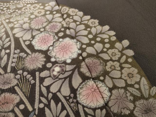 平和屋着物●訪問着 辻が花 舞花文 暈し染め 金彩 正絹 逸品 AABI4407ck