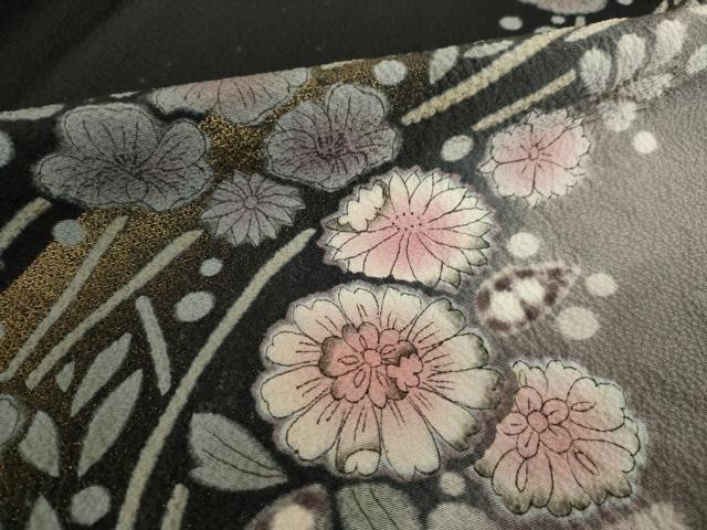 平和屋着物●訪問着 辻が花 舞花文 暈し染め 金彩 正絹 逸品 AABI4407ck