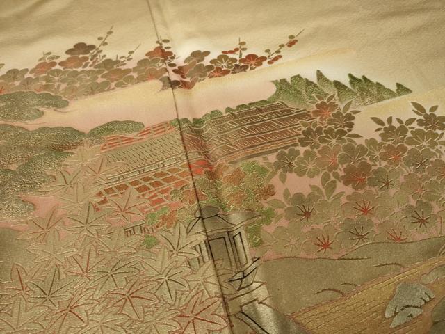 平和屋着物●豪華色留袖 金彩琳派 風景文 正絹 逸品 AABI4409ck