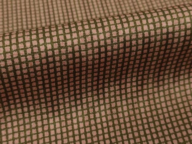 平和屋着物●江戸小紋 角通し リバーシブル 色無地 桑染色 正絹 逸品 AABI4411ck