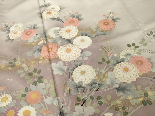平和屋着物●豪華色留袖 女人花文 正絹 逸品 AABI4414ck