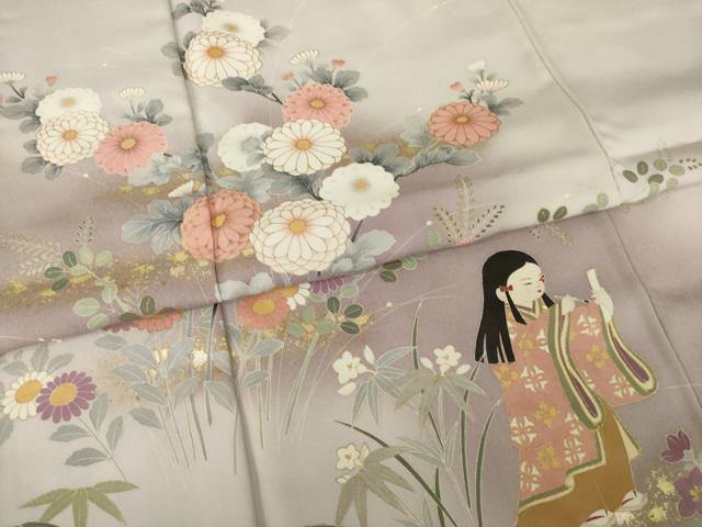 平和屋着物●豪華色留袖 女人花文 正絹 逸品 AABI4414ck