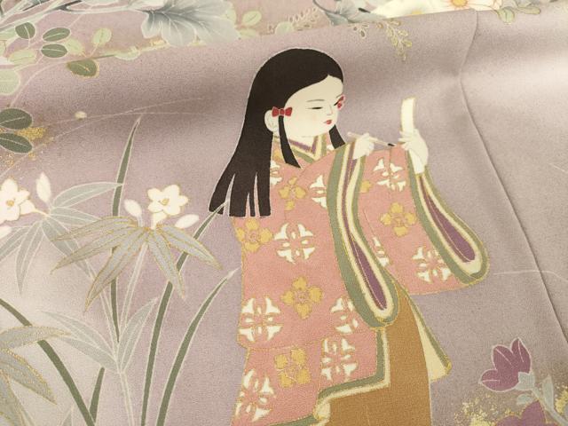 平和屋着物●豪華色留袖 女人花文 正絹 逸品 AABI4414ck
