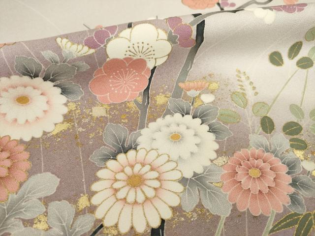 平和屋着物●豪華色留袖 女人花文 正絹 逸品 AABI4414ck