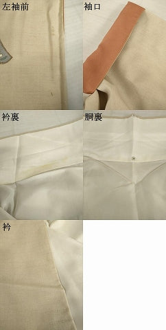 平和屋着物●創業460年・千總 訪問着 紬地 名物裂花文 金彩 正絹 逸品 AABI4416ck