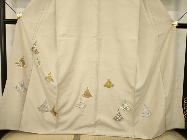 平和屋着物●創業460年・千總 訪問着 紬地 名物裂花文 金彩 正絹 逸品 AABI4416ck