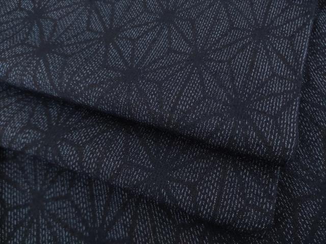 平和屋着物●結城紬 麻の葉文様 正絹 逸品 AABI4420ck