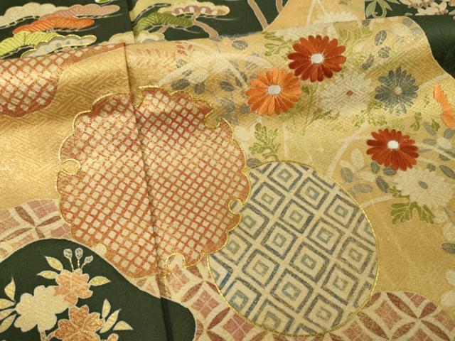 平和屋着物●訪問着 道永雪輪花文 摺り剥がし 金彩 ロング丈 正絹 逸品 AABI4433ck