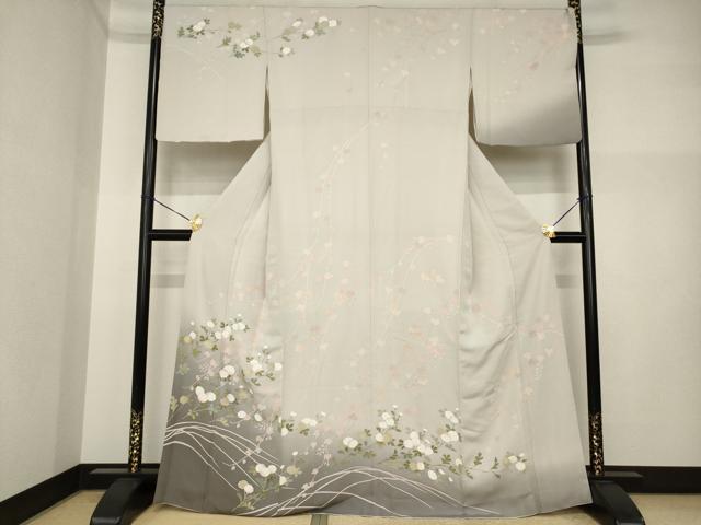 平和屋着物●訪問着 友禅 枝花文 暈し染め 金彩 高島屋扱い 正絹 逸品 AABI4442ck